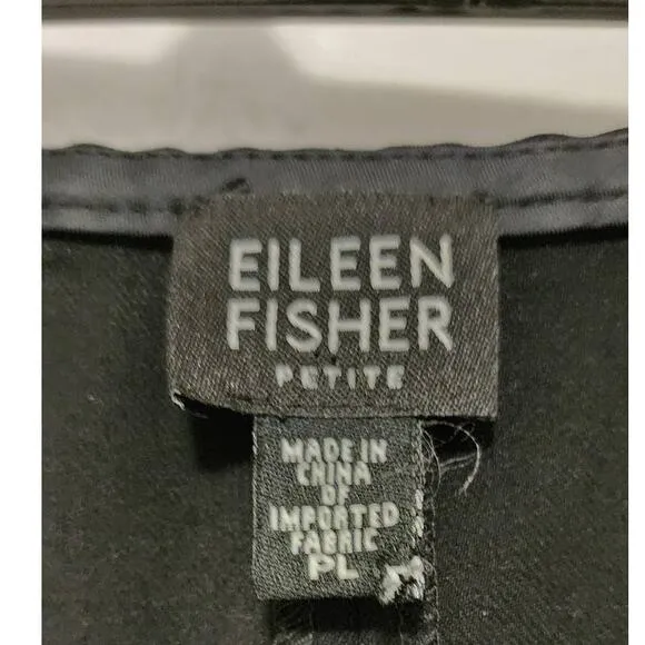Eileen Fisher Petite Wool Blend Black Skirt Large PL