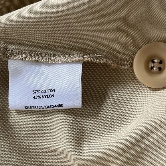Eileen Fisher Tan Button Down Trench Coat Cotton Blend Extra Large