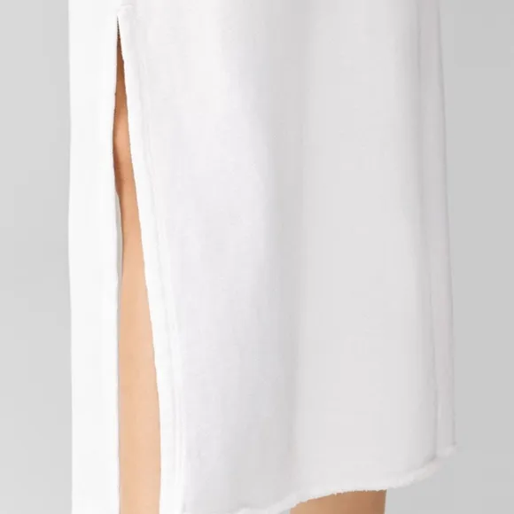 Eileen Fisher White Lightweight Organic Cotton French Terry A-Line Skirt 2X NWT