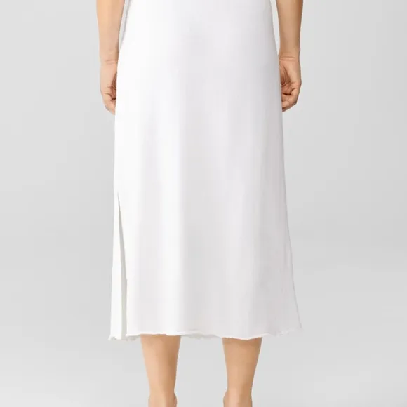 Eileen Fisher White Lightweight Organic Cotton French Terry A-Line Skirt 2X NWT