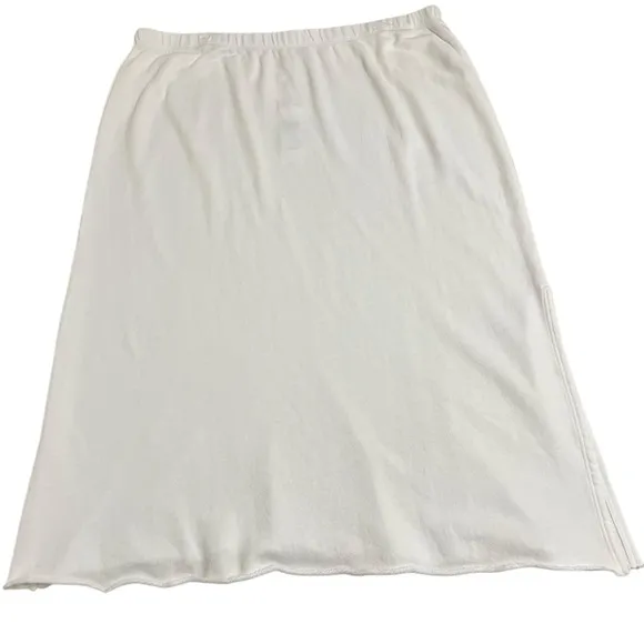 Eileen Fisher White Lightweight Organic Cotton French Terry A-Line Skirt 2X NWT