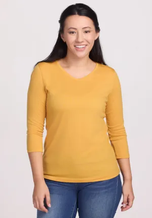 Elena V Neck - Marigold