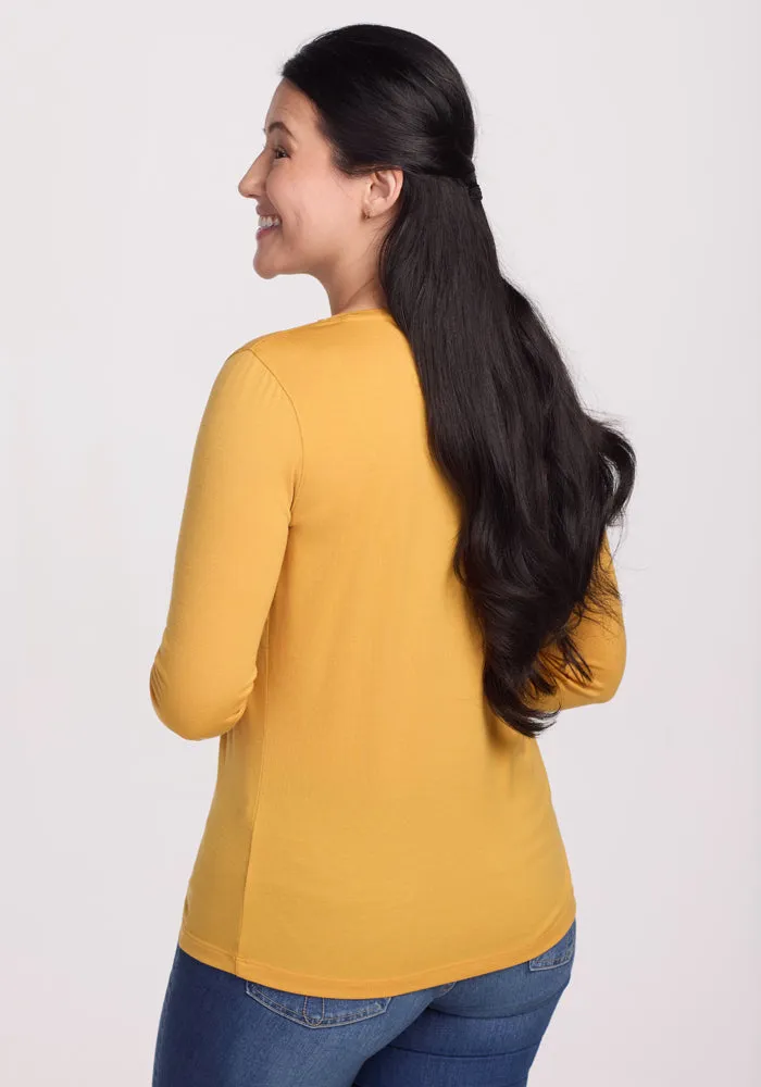 Elena V Neck - Marigold
