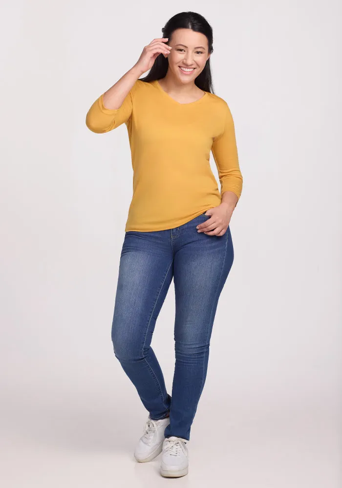 Elena V Neck - Marigold