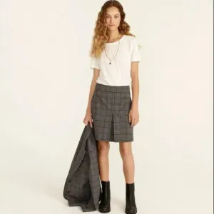 EUC J.Crew Pleated mini skirt in Italian plaid wool