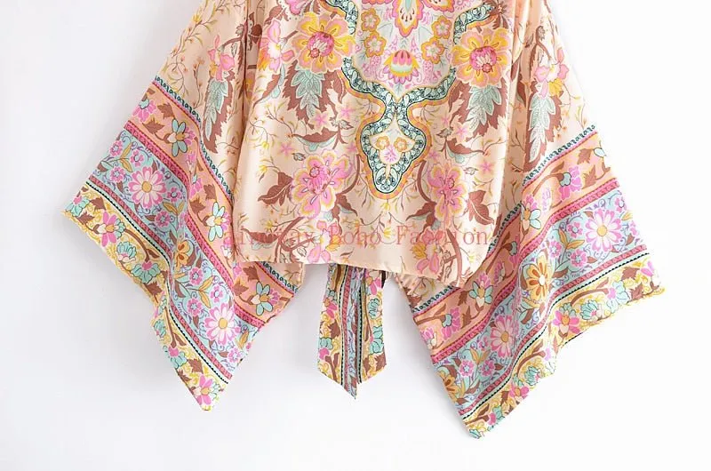 EVA Boho Floral Print Kimono Blouse