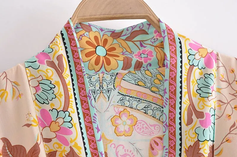 EVA Boho Floral Print Kimono Blouse