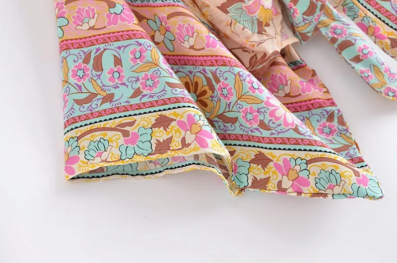 EVA Boho Floral Print Kimono Blouse