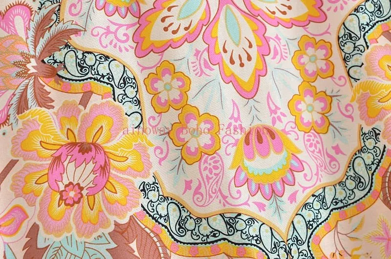 EVA Boho Floral Print Kimono Blouse