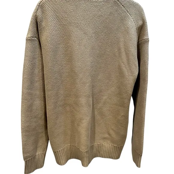 Everlane The Cotton Honeycomb V Neck Cardigan Trench Coat Khaki Size Medium NWOT