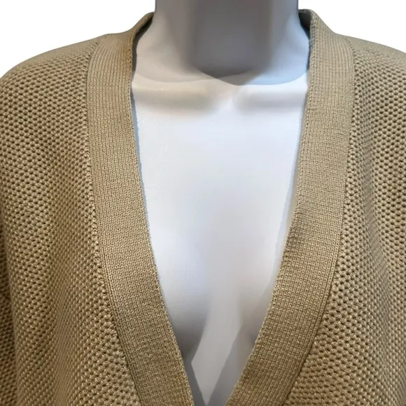 Everlane The Cotton Honeycomb V Neck Cardigan Trench Coat Khaki Size Medium NWOT