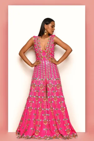 FIERCELY FRENZY - HOT PINK JUMPSUIT