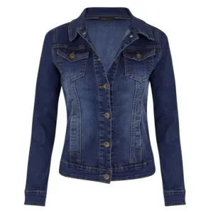 Fit Slim Women's Long Sleeve Outercoat Motorcycle Denim Jacket