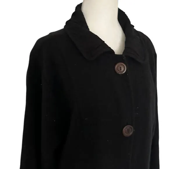 Flax by Jeanne Engelhart Wool Coat Long Button