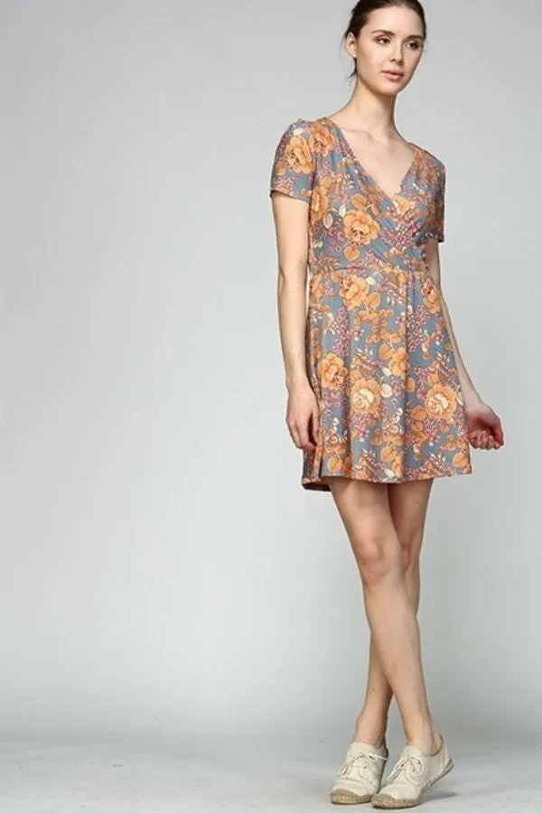 Floral Jersey Crossover Dress (Mother: Mommy and Me)