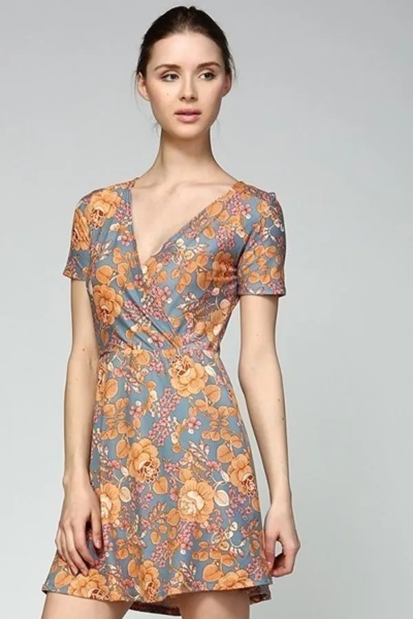 Floral Jersey Crossover Dress (Mother: Mommy and Me)