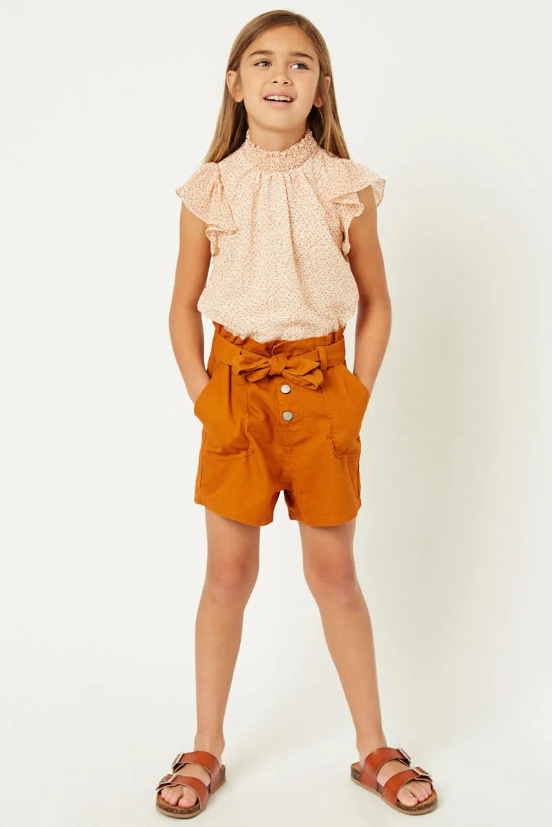 Floral Smock Neck Blouse