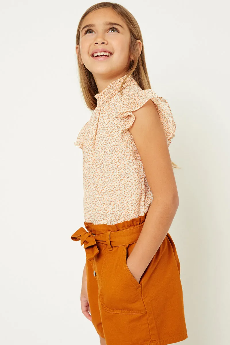 Floral Smock Neck Blouse