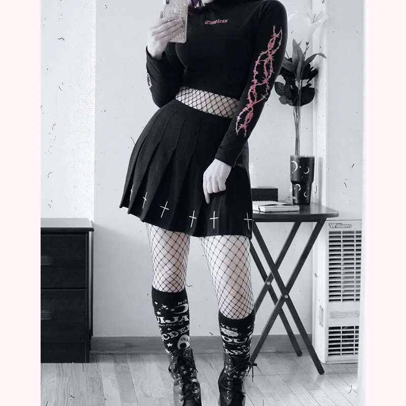 “GOTH EMBROIDERY” PLEATED SKIRT W041103REVIEW