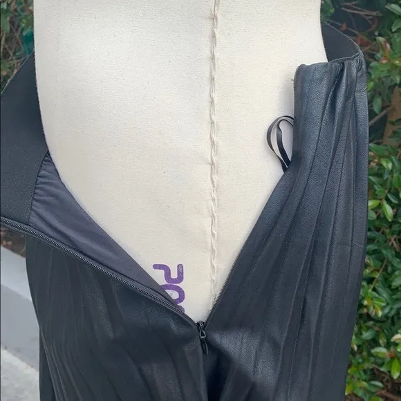 Gracia Pleather Pleated Skirt