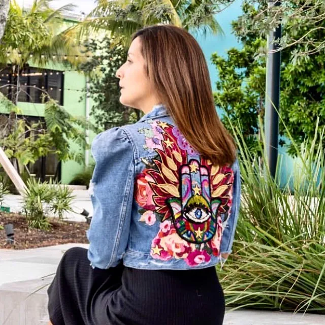 Hamsa Love Denim Jacket