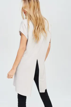 HARVEY BACK SLIT BLOUSE IVORY