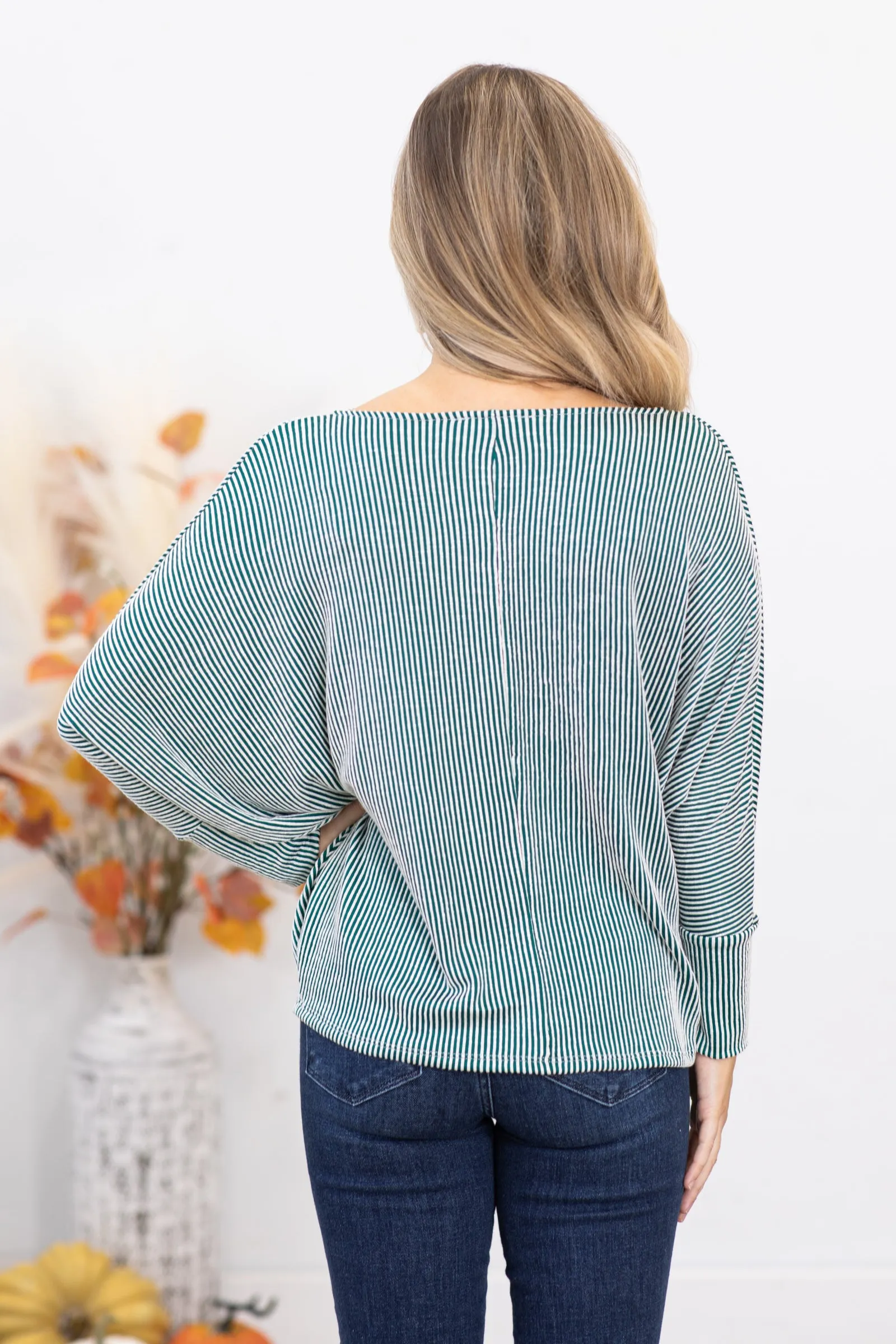 Hunter Ribbed Boat Neck Dolman Sleeve Top