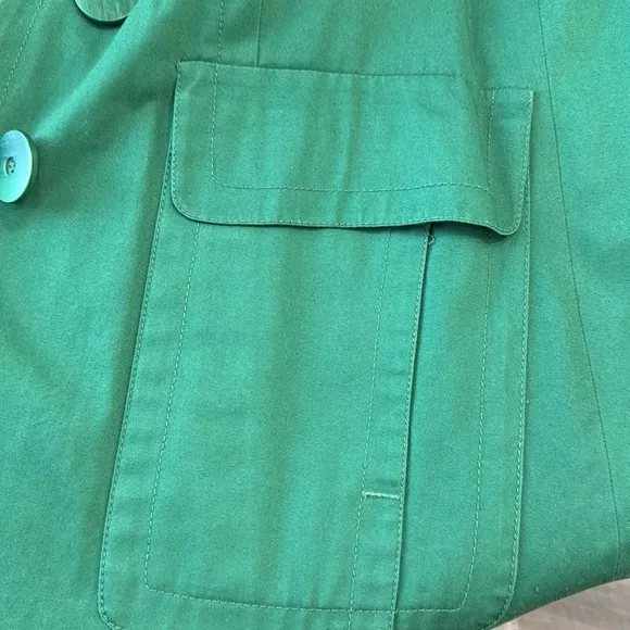 INC International Concepts Emerald Green Trench Coat Womens Medium 100% Cotton