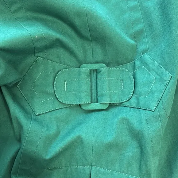 INC International Concepts Emerald Green Trench Coat Womens Medium 100% Cotton
