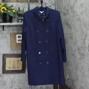 Isaac Mizrahi Live! Womens Knit Trench Coat A273647 Dark Navy Blue 14