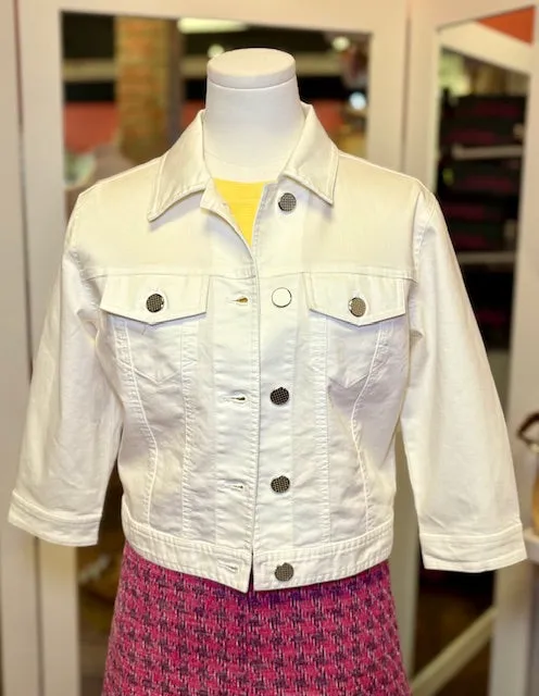 Isle Apparel White Denim Jacket
