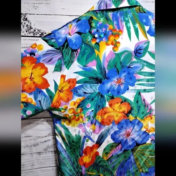 Jamboree Hawaiian Outfit Set size 6 in Blue Tropical Vacation Resort Relaxation