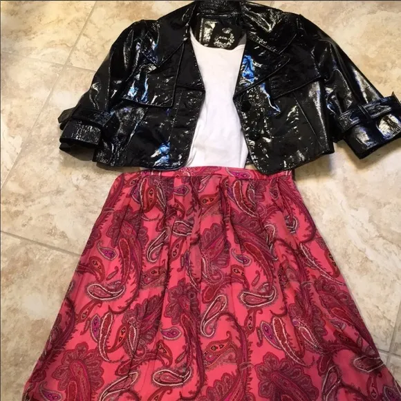 J.Crew double pleated paisley skirt sz8. Matching scarf available in clo…