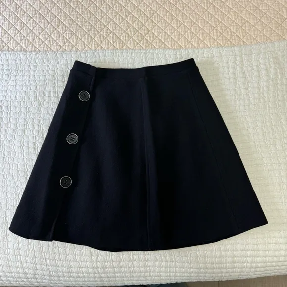 Jill Stuart A Line Wool Crepe Mini Skirt