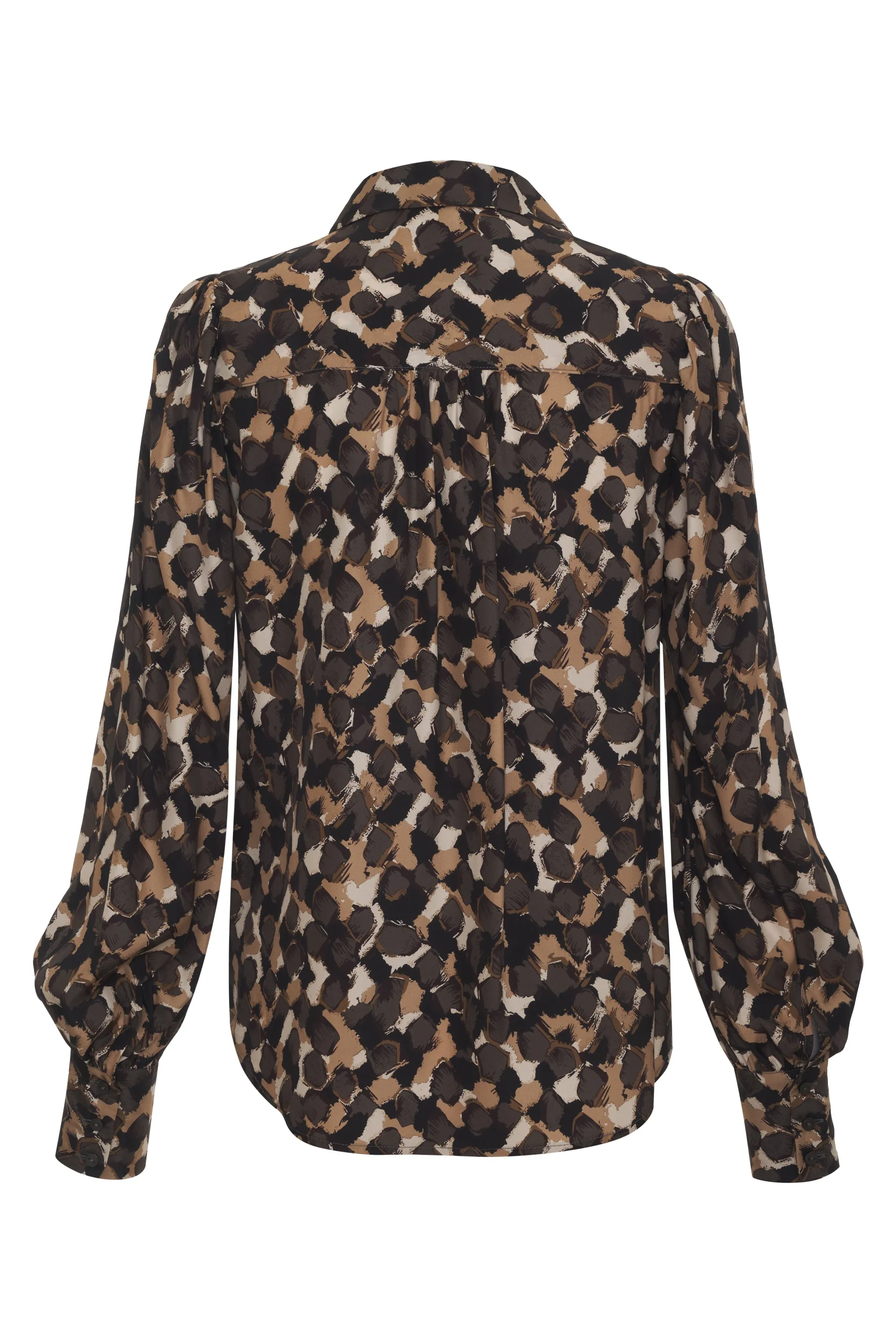 Jocelyn Print Shirt Black Grey Botanical