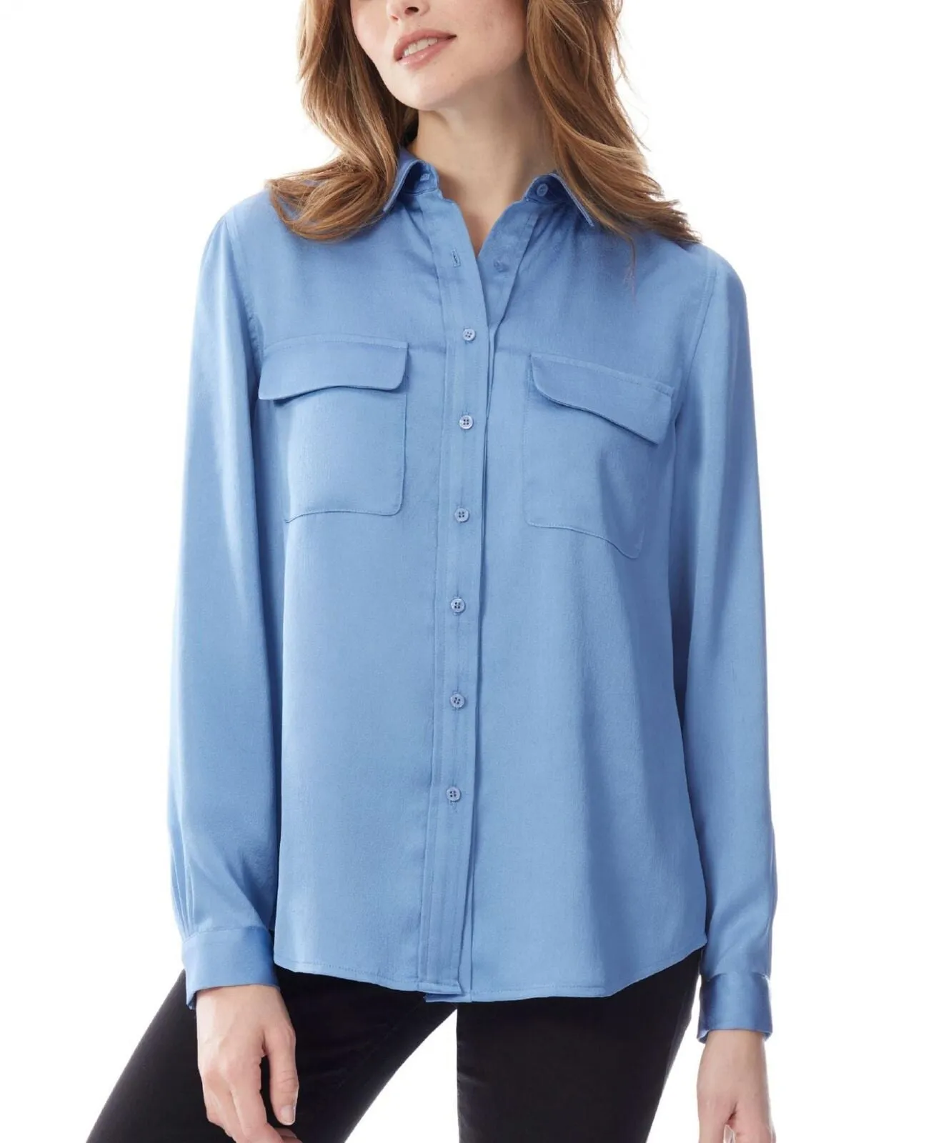 Jones New York Women's Utility Button Up Blouse Top 10819484