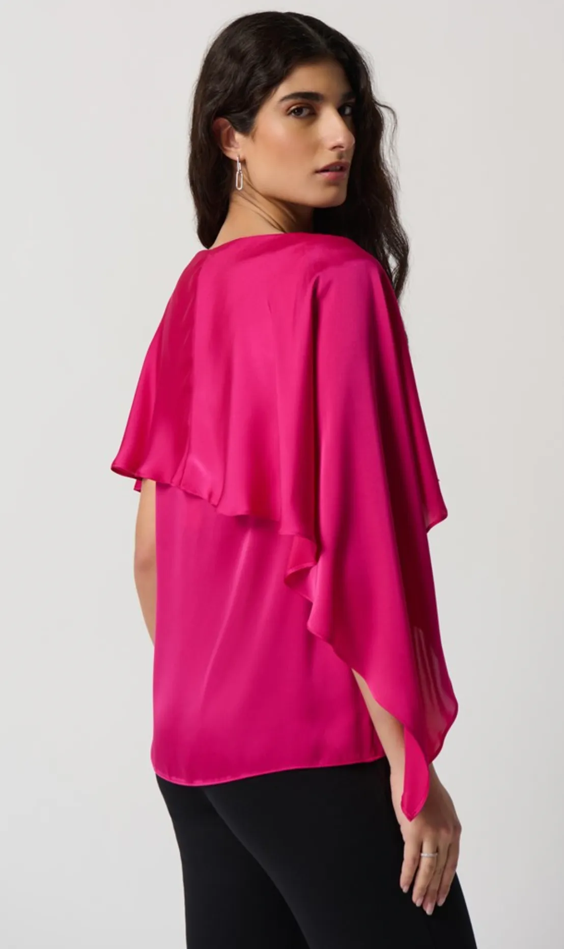 Joseph Ribkoff Satin Layered Top with Boat Neck Top