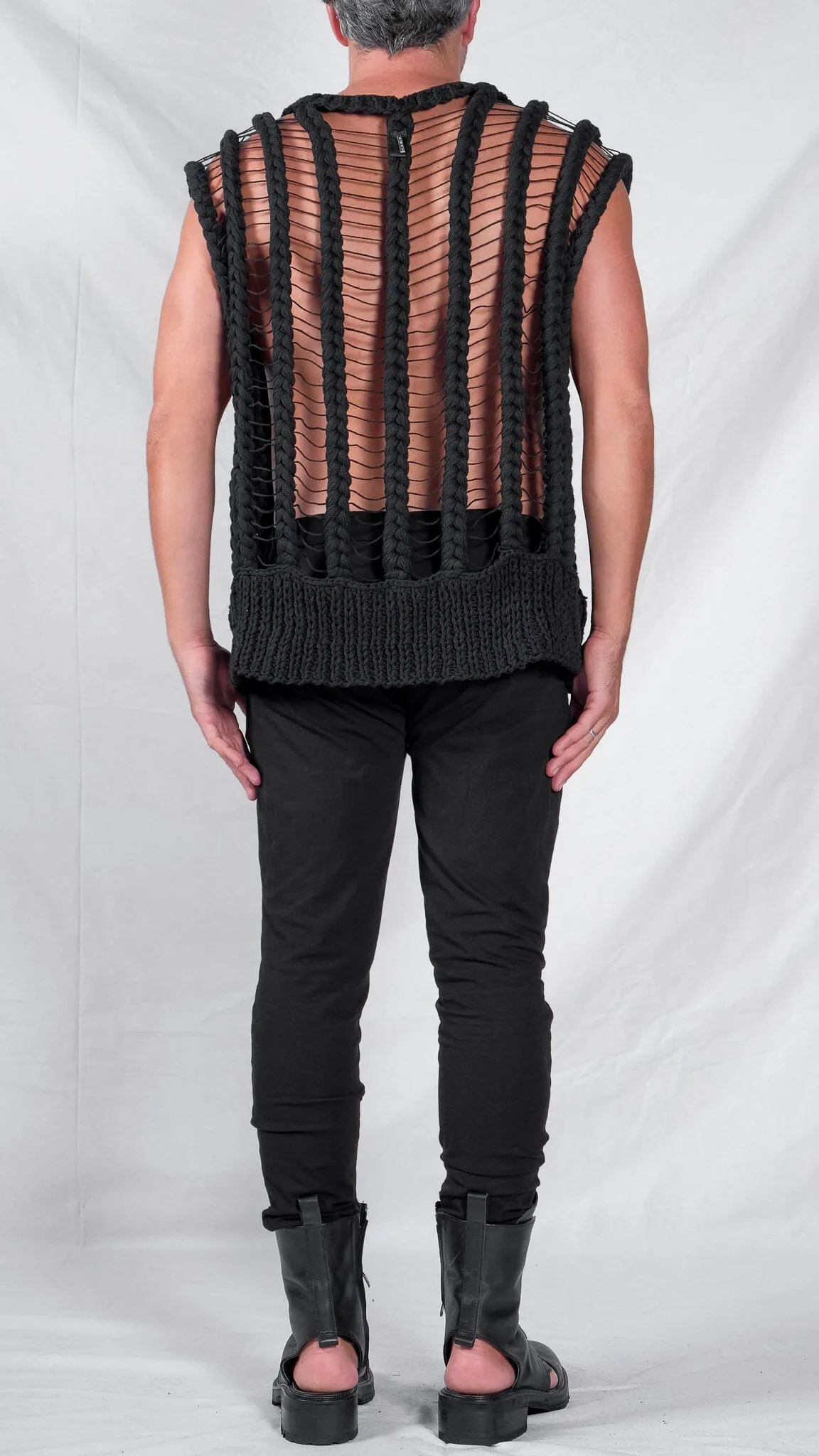 Knitted Transparent V-Neck Top
