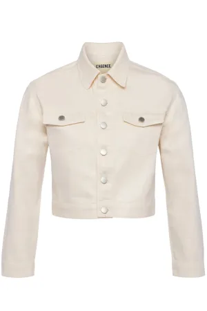 Koda Coated Cropped Denim Jacket | French Vanilla