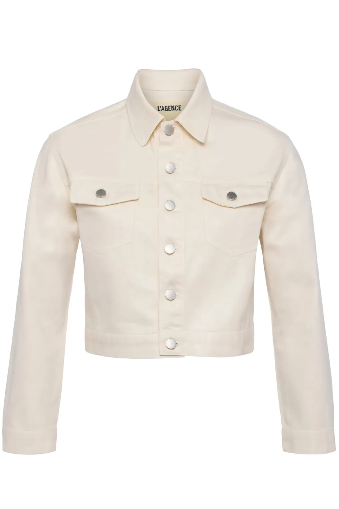 Koda Coated Cropped Denim Jacket | French Vanilla