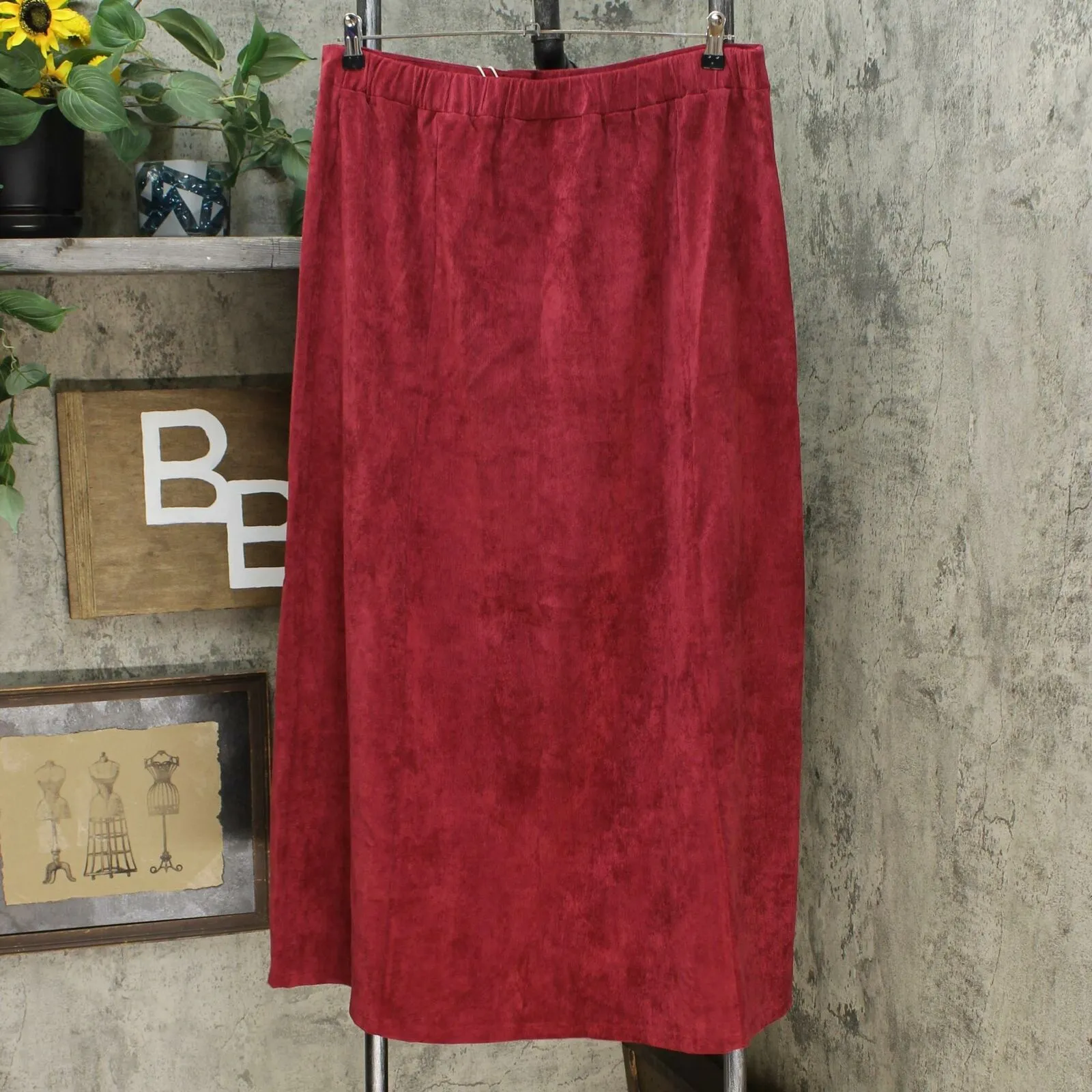 LaBellum by Hillary Scott Women's Plus Size Snap Front Midi Skirt