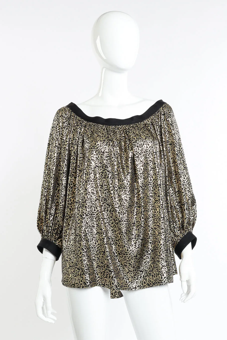 Lamé Balloon Sleeve Top