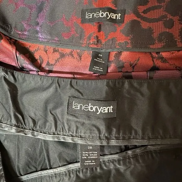 Lane Bryant Skirt Plus Size 28 4X A-Line Satin Black Witch Goth Skater Grunge