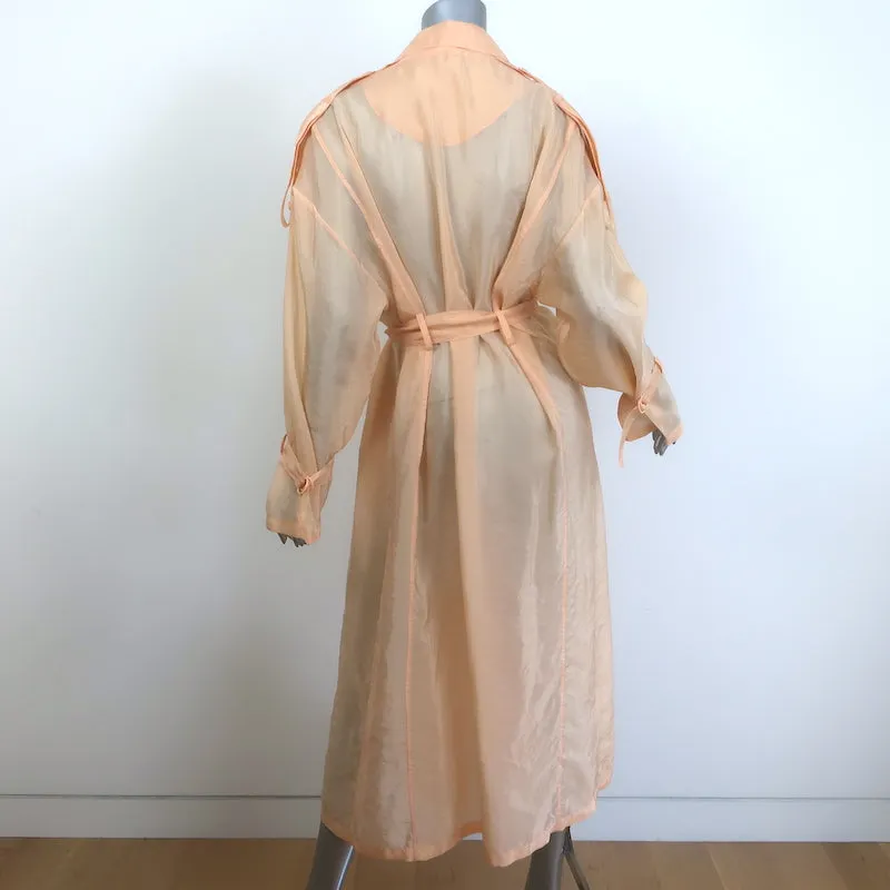 LAPOINTE Sheer Trench Coat Peach Size Extra Small