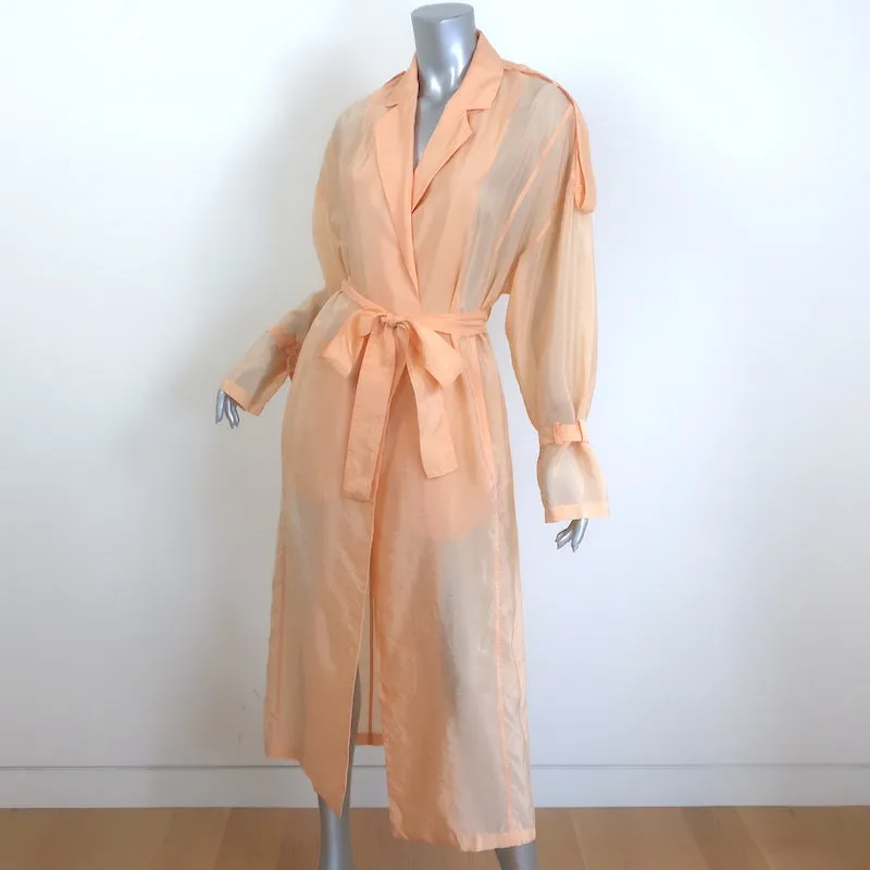 LAPOINTE Sheer Trench Coat Peach Size Extra Small