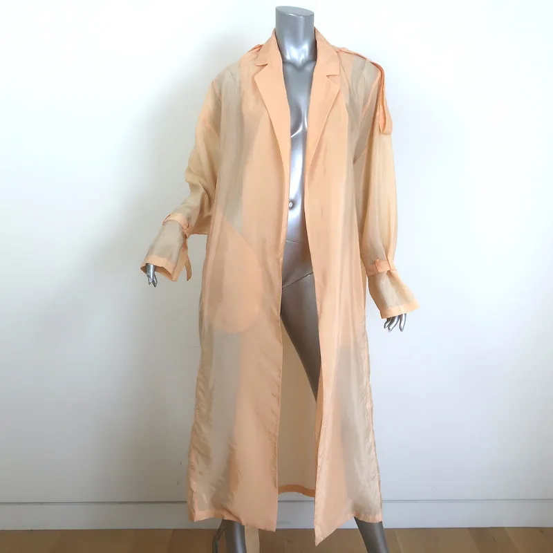 LAPOINTE Sheer Trench Coat Peach Size Extra Small