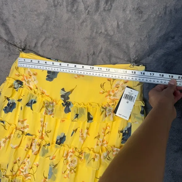 Lauren Ralph Lauren Floral Ruffle-Trim Georgette A-Line Mini Skirt Size 10 NWT
