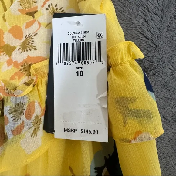 Lauren Ralph Lauren Floral Ruffle-Trim Georgette A-Line Mini Skirt Size 10 NWT