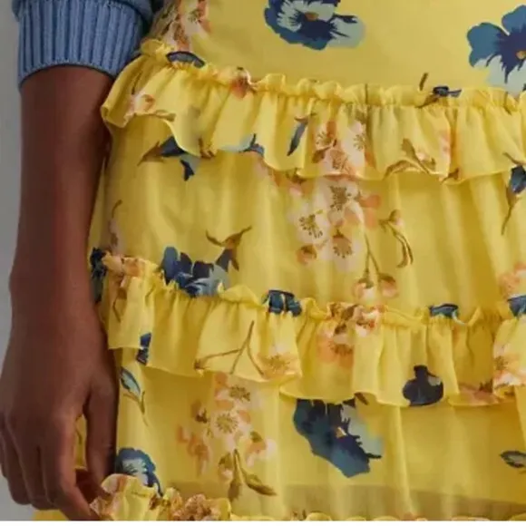 Lauren Ralph Lauren Floral Ruffle-Trim Georgette A-Line Mini Skirt Size 10 NWT