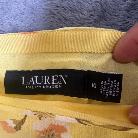 Lauren Ralph Lauren Floral Ruffle-Trim Georgette A-Line Mini Skirt Size 10 NWT